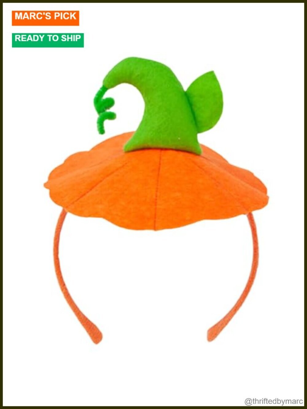 Felt Pumpkin Headband Hairband for Thanksgiving Halloween Costume Party